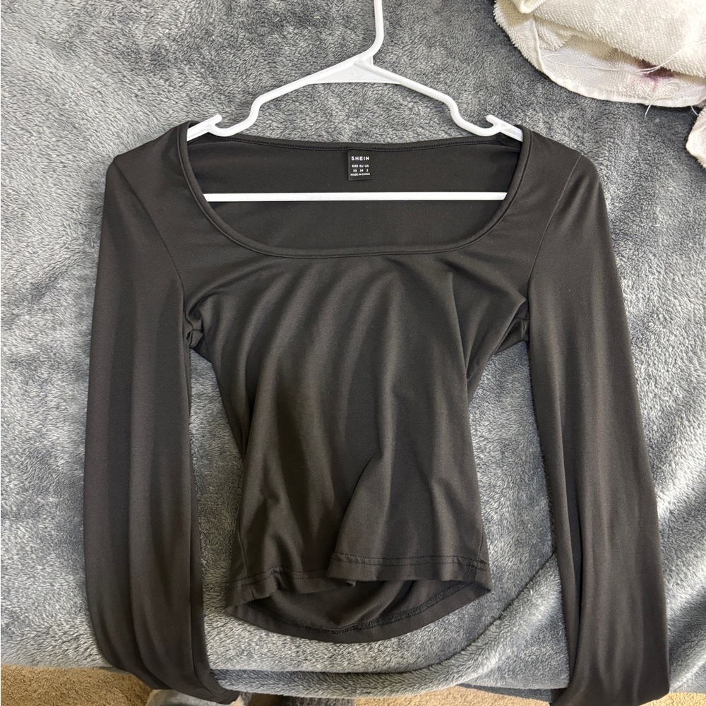 SHEIN Women's Black Long Sleeve Top